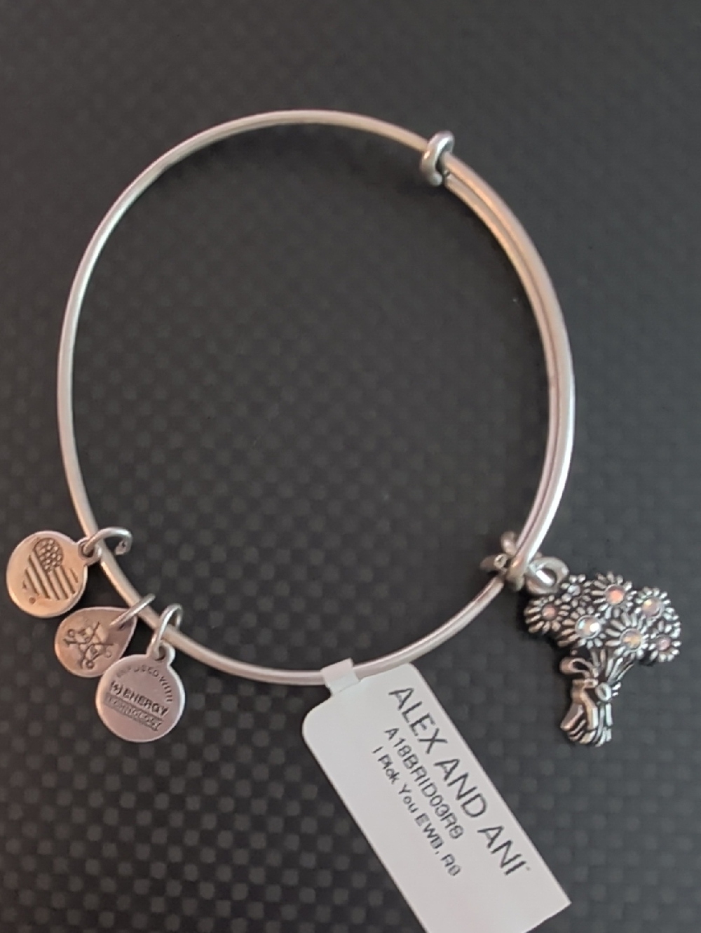 Alex and Ani Silver Daisy Bouquet " I Pick You" Charm Bracelet